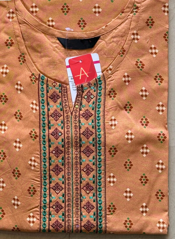 Peach Printed Kurti
